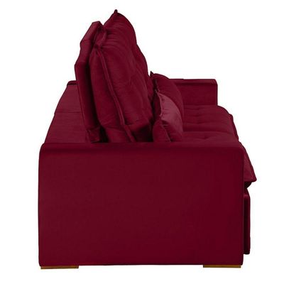 Sofá 5 Lugares 2.50 Mt Retrátil E Reclinável Vermelho
