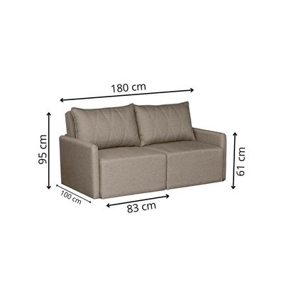 Sofá Cama Dubai Retratil E Reclinavel 3 Lugares Sofatec Bronze