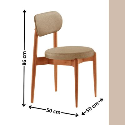 Conjunto 2 Cadeiras De Jantar Ballare Soft Moderna Mobília Ambar / Imbuia Nat.