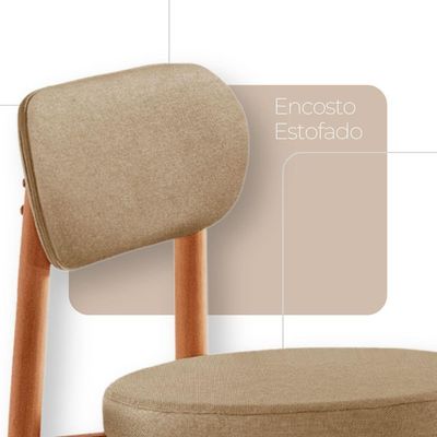 Conjunto 2 Cadeiras De Jantar Ballare Soft Moderna Mobília Ambar / Imbuia Nat.