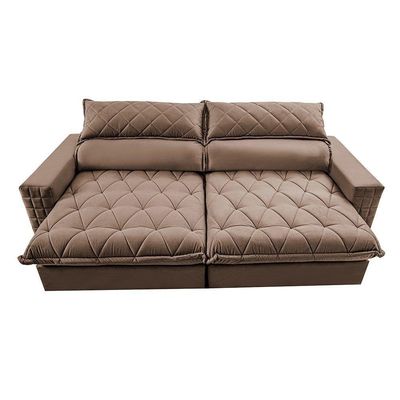 Sofá Retrátil E Reclinável 2,35m Molas Ensacadas Cama Inbox Elegance Com Thermogel Velusoft Castor