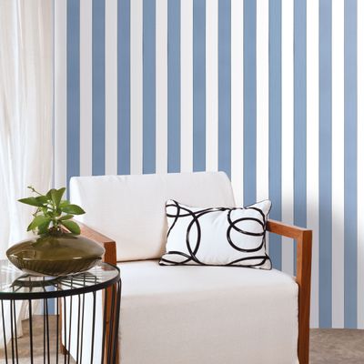 Papel de Parede Essential Listrado Azul ES50601