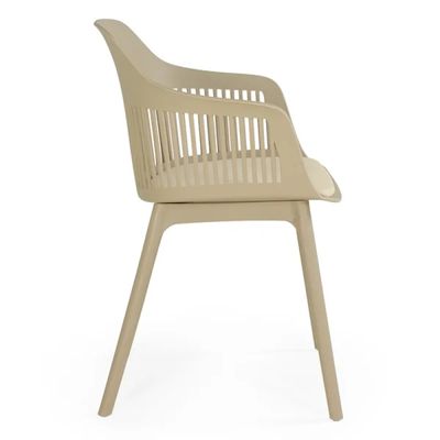 Cadeira De Jantar Montreal Marcela Design Moderno Liso Nude