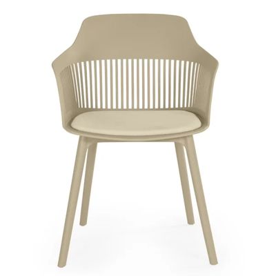 Cadeira De Jantar Montreal Marcela Design Moderno Liso Nude