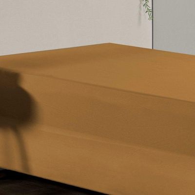 Jogo De Cama Solteiro Nobre 2 Peças Luva De Box 55cm De Altura Malha 100% Algodão - Cobre