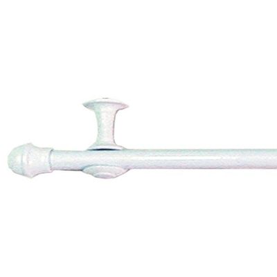 Kit Varão Simples Para Cortina 2,00m Vilela Metalizado 100% Ferro - Branco