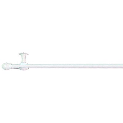 Kit Varão Simples Para Cortina 2,00m Vilela Metalizado 100% Ferro - Branco