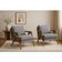 Kit 2 Poltronas Mona Luxo Madeira Maciça Linho Cinza Para Sala De Estar Decorativa Moderna