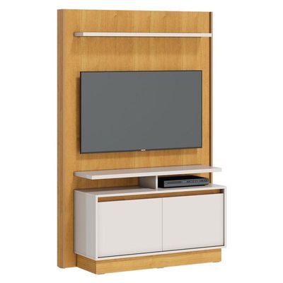 Estante Home Theater Fit 1.2 Com Mesa De Centro Classic Nature Off White - Imcal