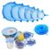 Kit 6 Tampas Flexivel Silicone Ajustavel Potes Panelas Latas Redonda Quadrada Universal Lavavel