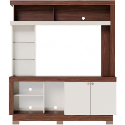 Estante Home Colibri Valença para TV de Até 50 Nogueira com Off White