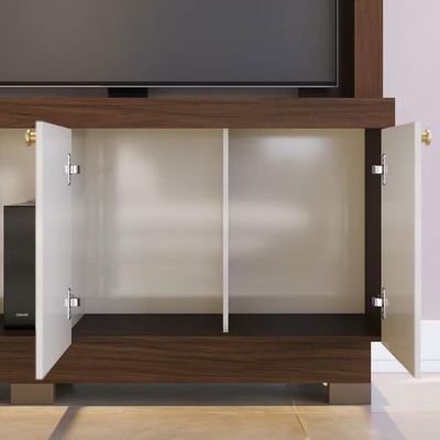 Estante Home Colibri Valença para TV de Até 50 Nogueira com Off White