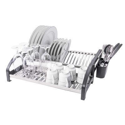 Escorredor 20 Pratos Aço Inox Tipo Cama Preto Domum