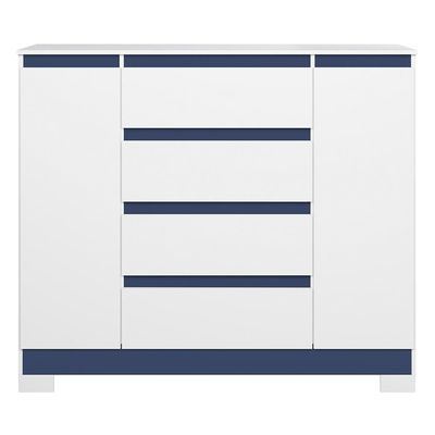 Cômoda Sapateira Atena 2 Portas E 4 Gavetas Quadriflex Branco-azul - Móveis Albatroz