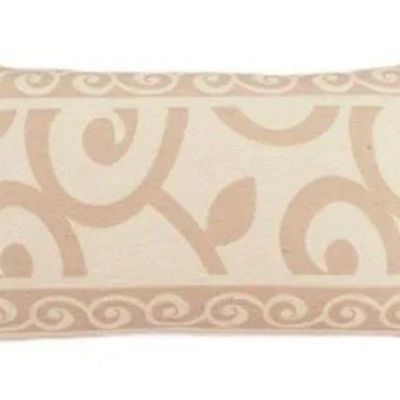 Almofada Decorativa Turin Retangular Com Refil 58% Algodão / 42% Poliéster - Arabesco Bege