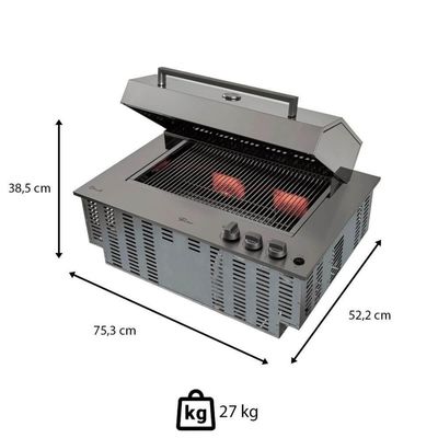 Churrasqueira A Gás Cooktop Fischer Ranch Tampa Inox Bivolt