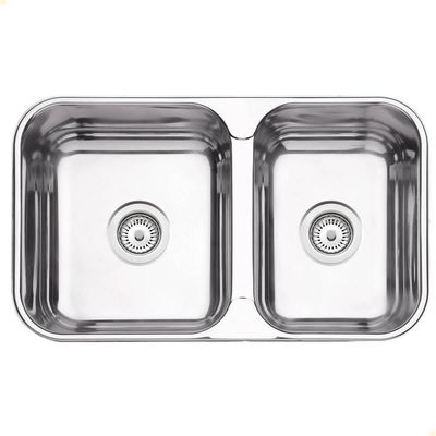 Cuba Dupla Tramontina Isis 2c 34-28 Bs Perfecta Inox Polido 69x40 Cm Com Válvula 94062402