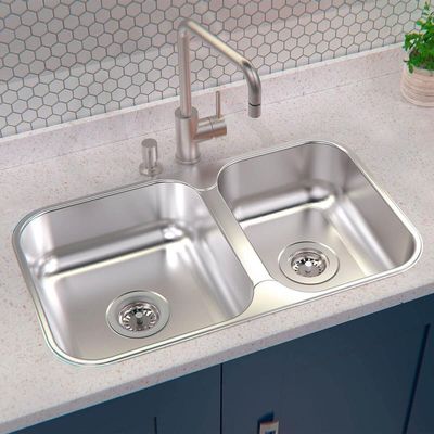 Cuba Dupla Tramontina Isis 2c 34-28 Bs Perfecta Inox Polido 69x40 Cm Com Válvula 94062402