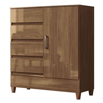 Comoda 1 Portas 4 Gavetas Fit Jequitibá Acetinado - Santos Andirá