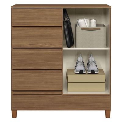 Comoda 1 Portas 4 Gavetas Fit Jequitibá Acetinado - Santos Andirá