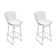 Kit 2 Banquetas Bertoia Cromada D60 Com Assento Sintético Branco