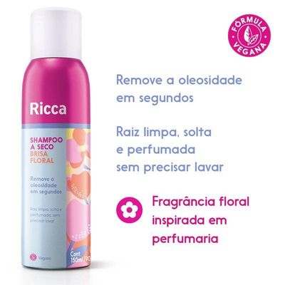 Kit 2 Shampoo A Seco Brisa Floral Remove Oleosidade Ricca 150ml