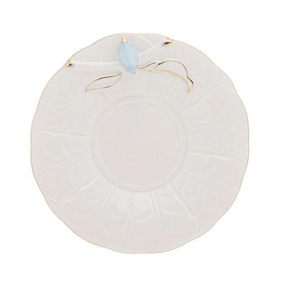 Xícara De Café Porcelana Birds Azul E Branca Fio Dourado Pássaro Com Pires 100ml Wolff
