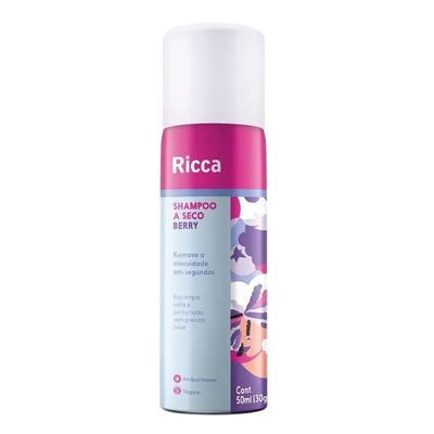 Kit 3 Shampoo A Seco Ricca De Bolso Remove Oleosidade Berry 50ml