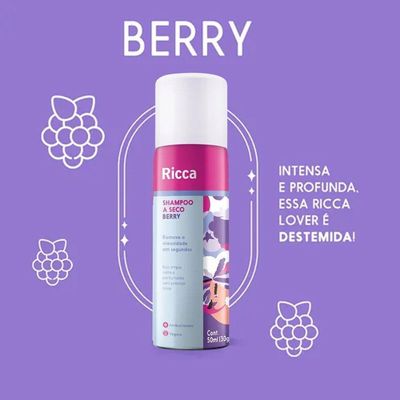 Kit 3 Shampoo A Seco Ricca De Bolso Remove Oleosidade Berry 50ml