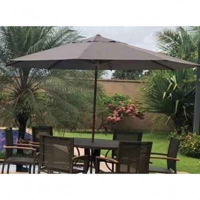 Guarda Sol Ombrelone 3,00m + Base 40kg Para Praia Piscina Jardim Marrom