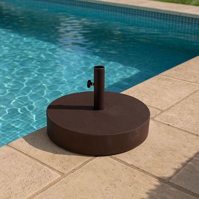 Guarda Sol Ombrelone 3,00m + Base 40kg Para Praia Piscina Jardim Marrom