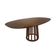 Mesa De Jantar Redonda Em Madeira 180x110cm Base Cone Palito nogueira