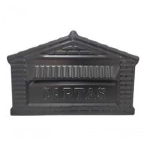 Caixa De Correios Para Muro Grade De Aluminio Inox Moderna Preto