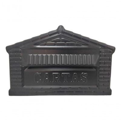 Caixa De Correios Para Muro Grade De Aluminio Inox Moderna Preto