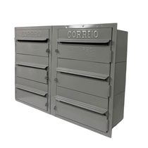 Caixa De Correios Cinza 6 Módulos Tamanho 15x50x36cm Aço Cinza
