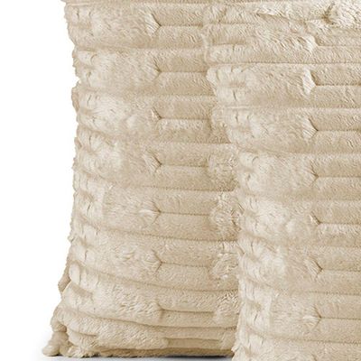 Kit 02 Capas De Almofadas Polar 45cm X 45cm 100% Poliéster - Almond
