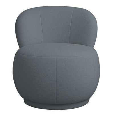 Poltrona Orgânica Aisha Base Fixa Bouclé Azul Claro - Nexta Casa