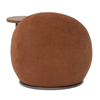 Poltrona Kaira Mesa Lateral Esquerda Base Fixa Titânio Bouclé Terracota - Nexta Casa