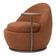 Poltrona Kaira Mesa Lateral Esquerda Base Fixa Titânio Bouclé Terracota - Nexta Casa