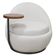 Poltrona Kaira Mesa Lateral Direita Base Fixa Preto Bouclé Creep Off White - Nexta Casa