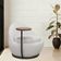 Poltrona Kaira Mesa Lateral Direita Base Fixa Preto Bouclé Creep Off White - Nexta Casa