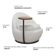 Poltrona Kaira Mesa Lateral Direita Base Fixa Preto Bouclé Creep Off White - Nexta Casa