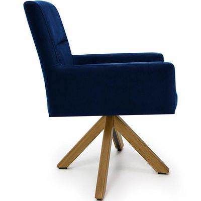 Cadeira Para Sala Angel Giratória Giromad Veludo Azul Royal - Nexta Casa