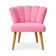 Poltrona Recepção Luxo Design Moderno Conforto Pétala Suede Rosa