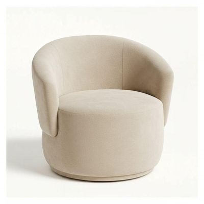 Poltrona Orgânica Conforto Design Moderno Luxo Recepção Veludo veludo Bege