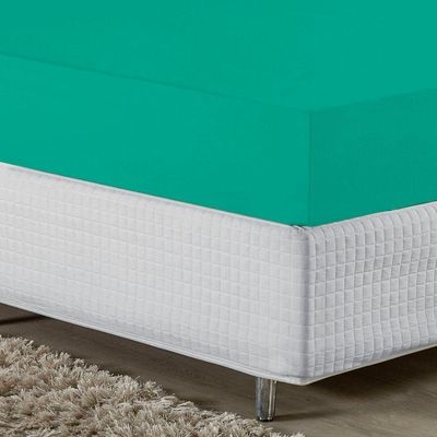 Lençol Com Elástico Casal Nobre 1 Peça 30cm De Altura Malha 100% Algodão - Jade