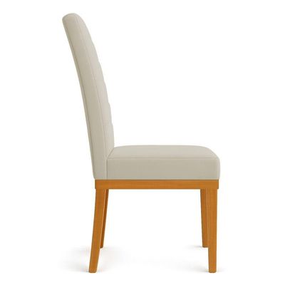 Kit 2 Cadeiras De Jantar Solana Suede Base De Madeira - Pallazio Cor Cappuccino