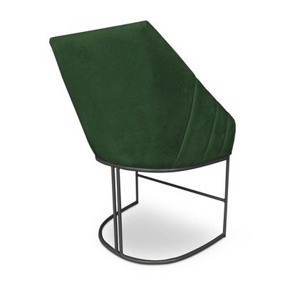 Kit 4 Poltronas Luxo Alana Suede Base Ferro Preto - Pallazio Cor Verde