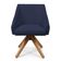 Kit 6 Poltronas Giratórias Alana Suede Azul Marinho Base De Madeira - Pallazio
