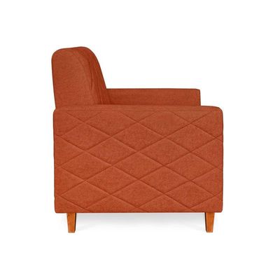 Poltrona Liana Bouclê Terracota Pés De Madeira - Pallazio